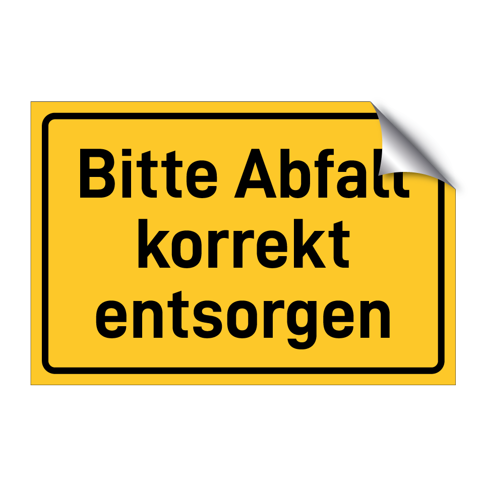 Bitte Abfall korrekt entsorgen