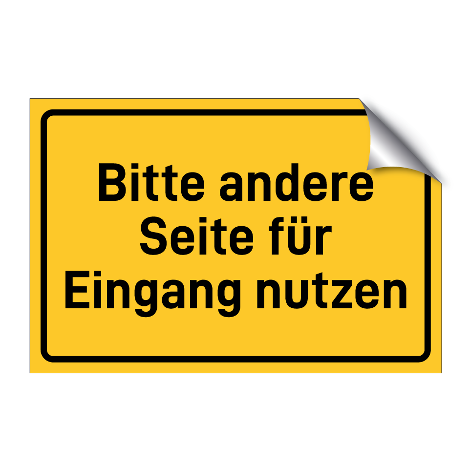 Bitte andere Seite für Eingang nutzen