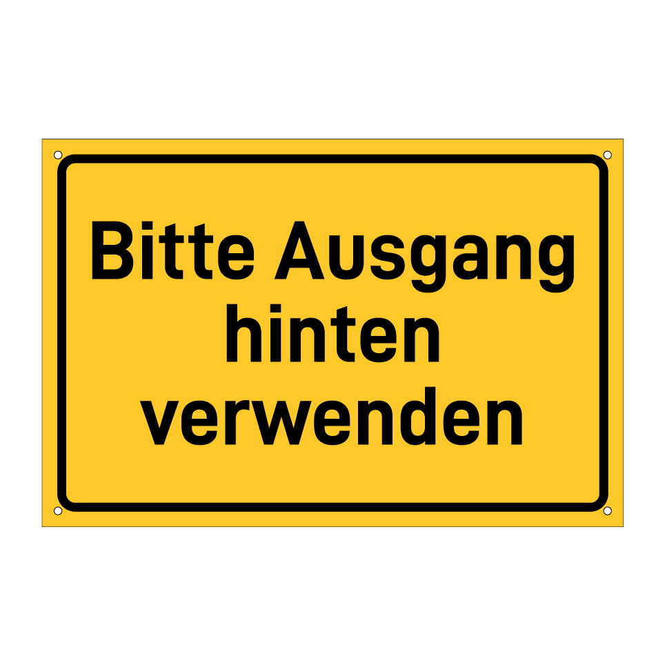 Bitte Ausgang hinten verwenden