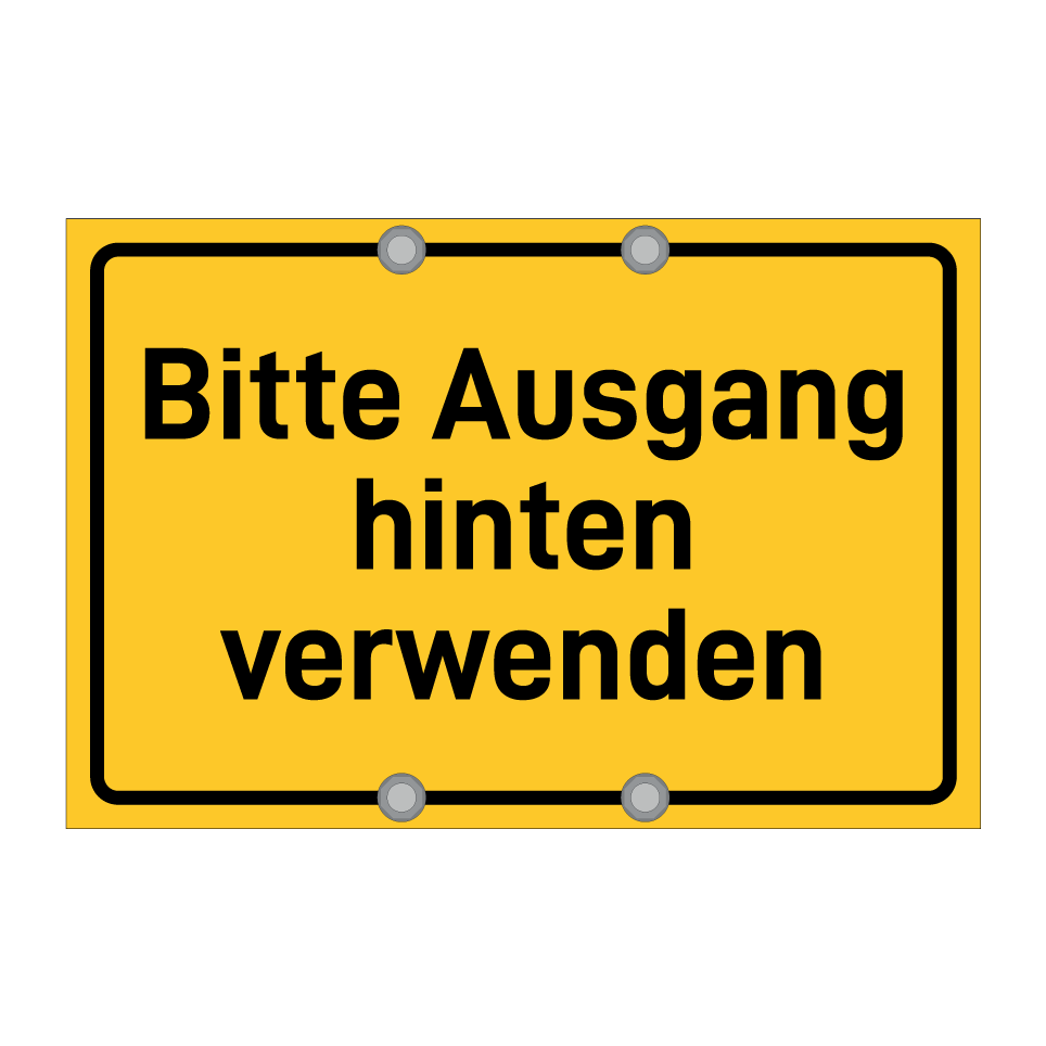 Bitte Ausgang hinten verwenden