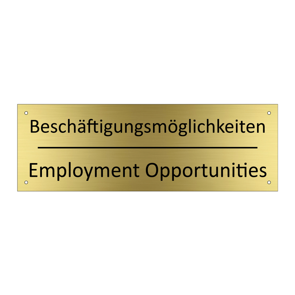 Beschäftigungsmöglichkeiten - Employment Opportunities