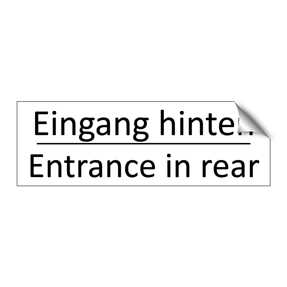 Eingang hinten - Entrance in rear