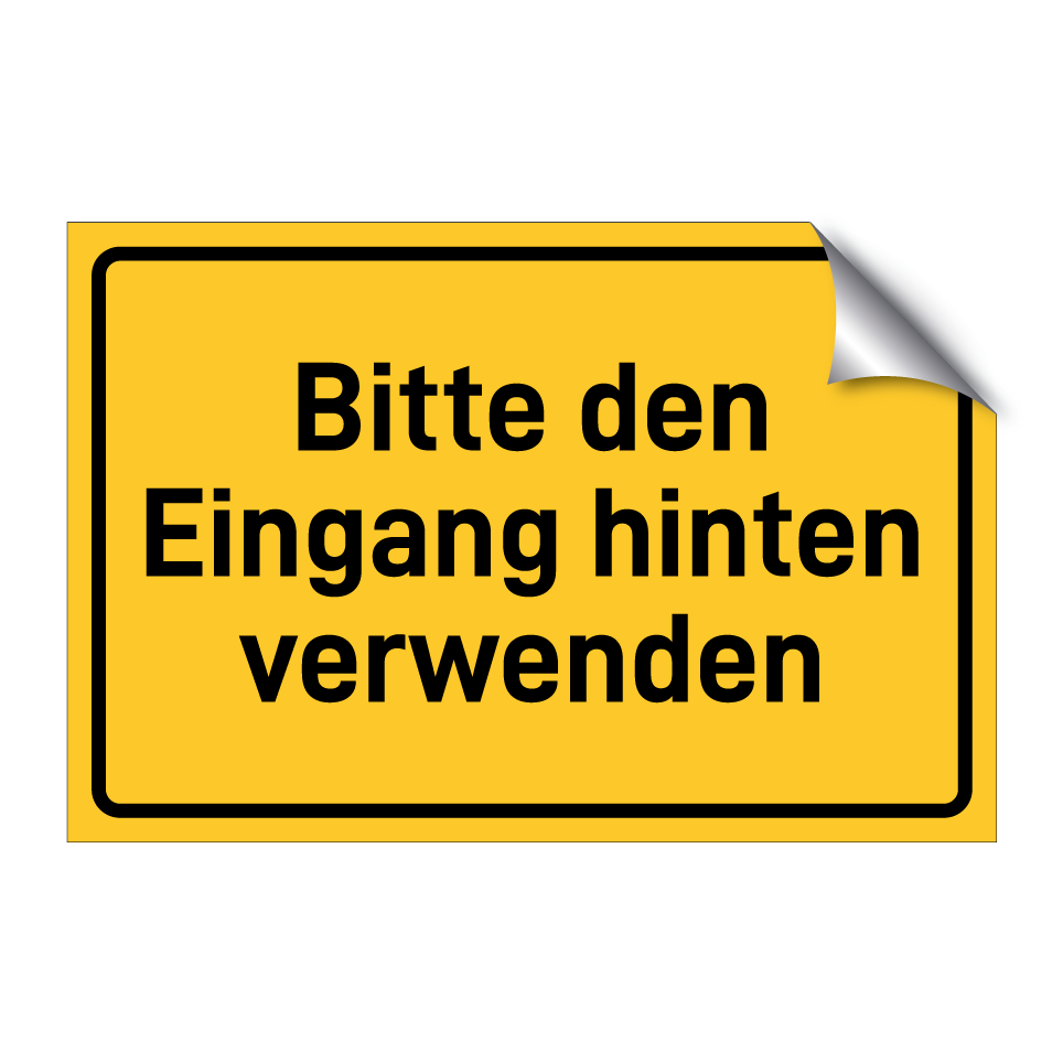 Bitte den Eingang hinten verwenden