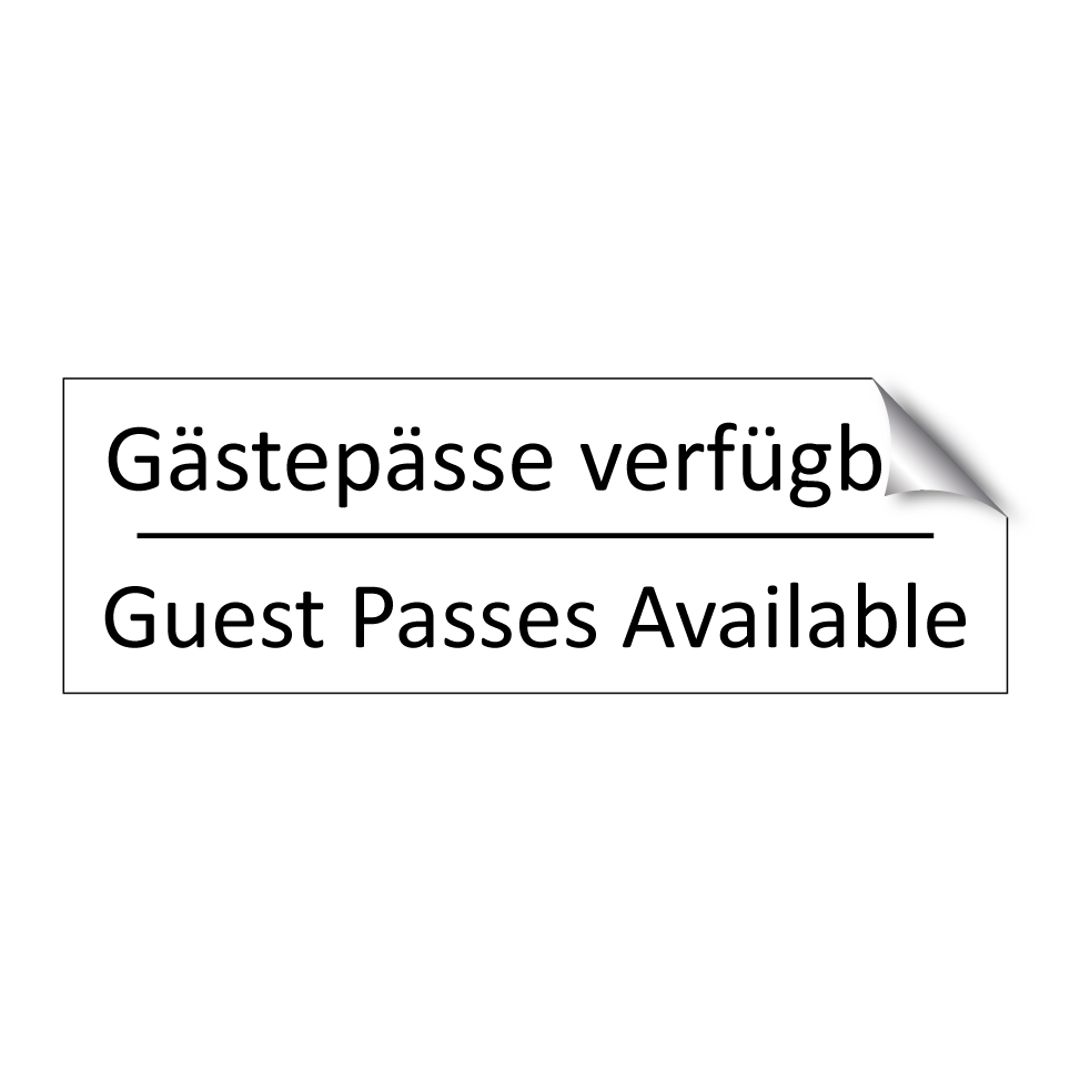 Gästepässe verfügbar - Guest Passes Available
