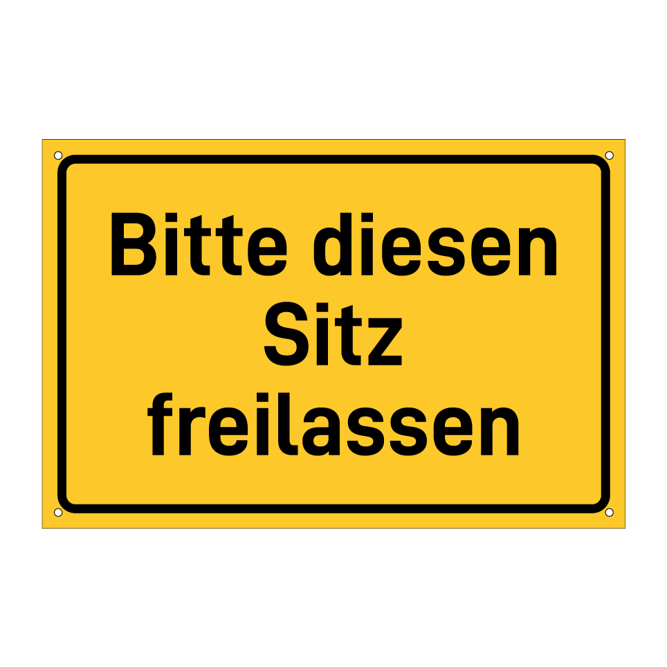 Bitte diesen Sitz freilassen