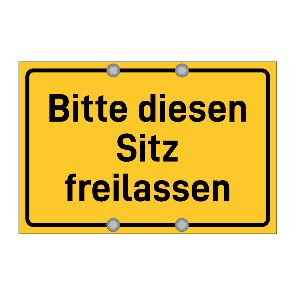 Bitte diesen Sitz freilassen