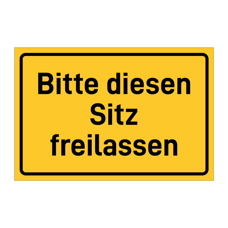 Bitte diesen Sitz freilassen