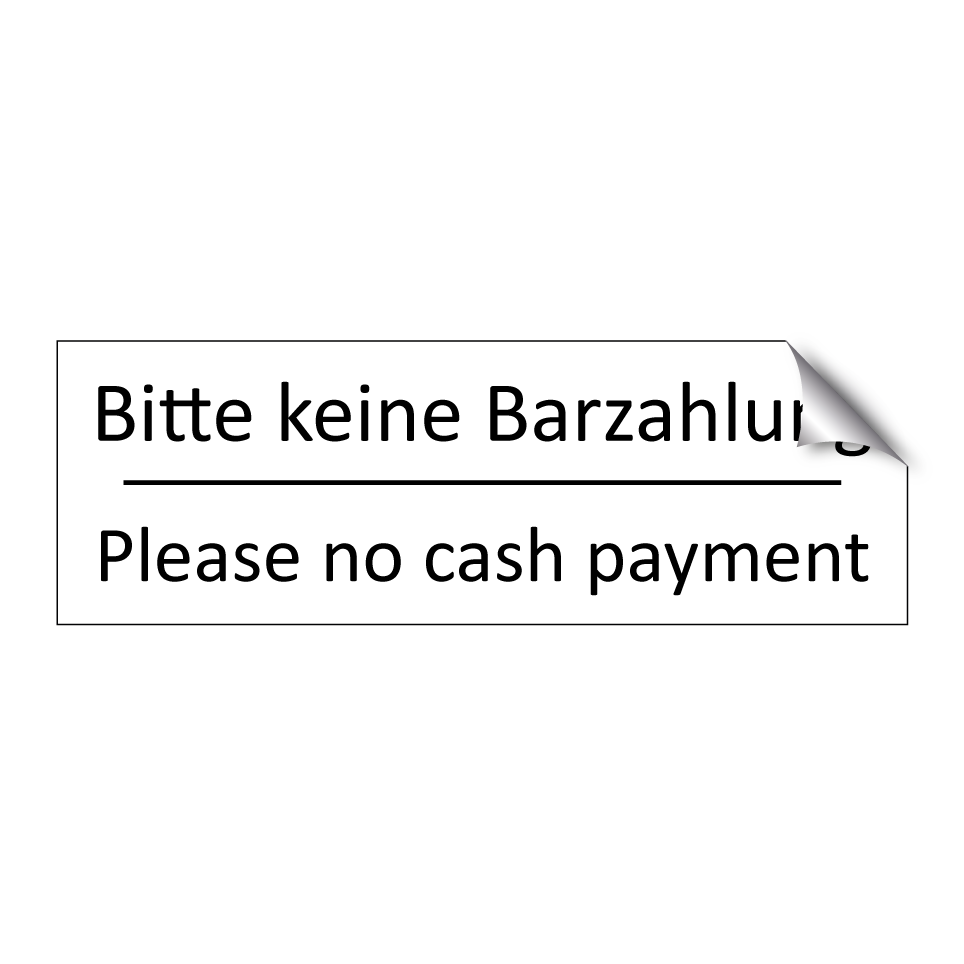 Bitte keine Barzahlung - Please no cash payment