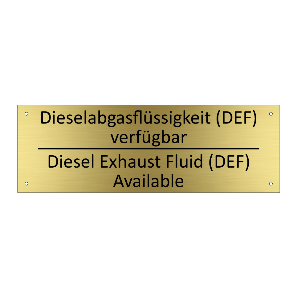 Dieselabgasflüssigkeit (DEF) verfügbar /.../ - Diesel Exhaust Fluid (DEF) Available /.../