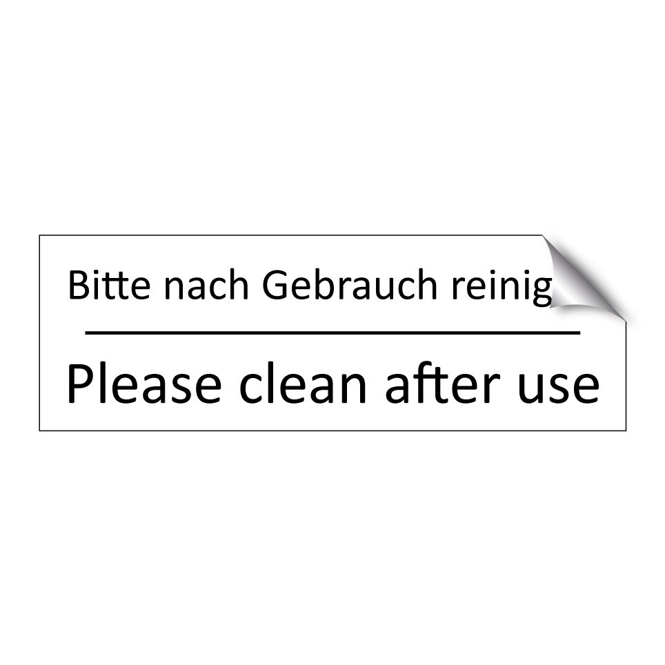 Bitte nach Gebrauch reinigen - Please clean after use