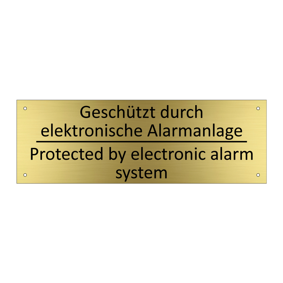 Geschützt durch elektronische /.../ - Protected by electronic alarm /.../