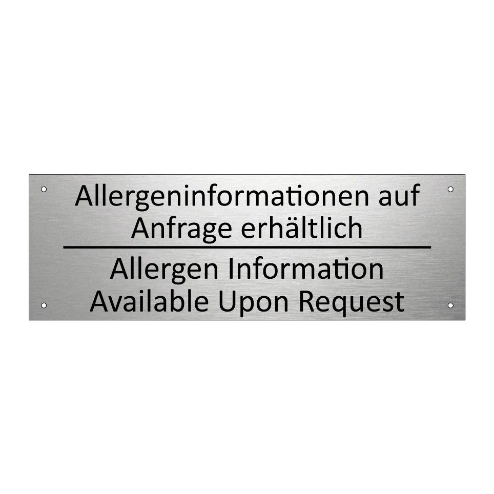 Allergeninformationen auf Anfrage /.../ - Allergen Information Available /.../