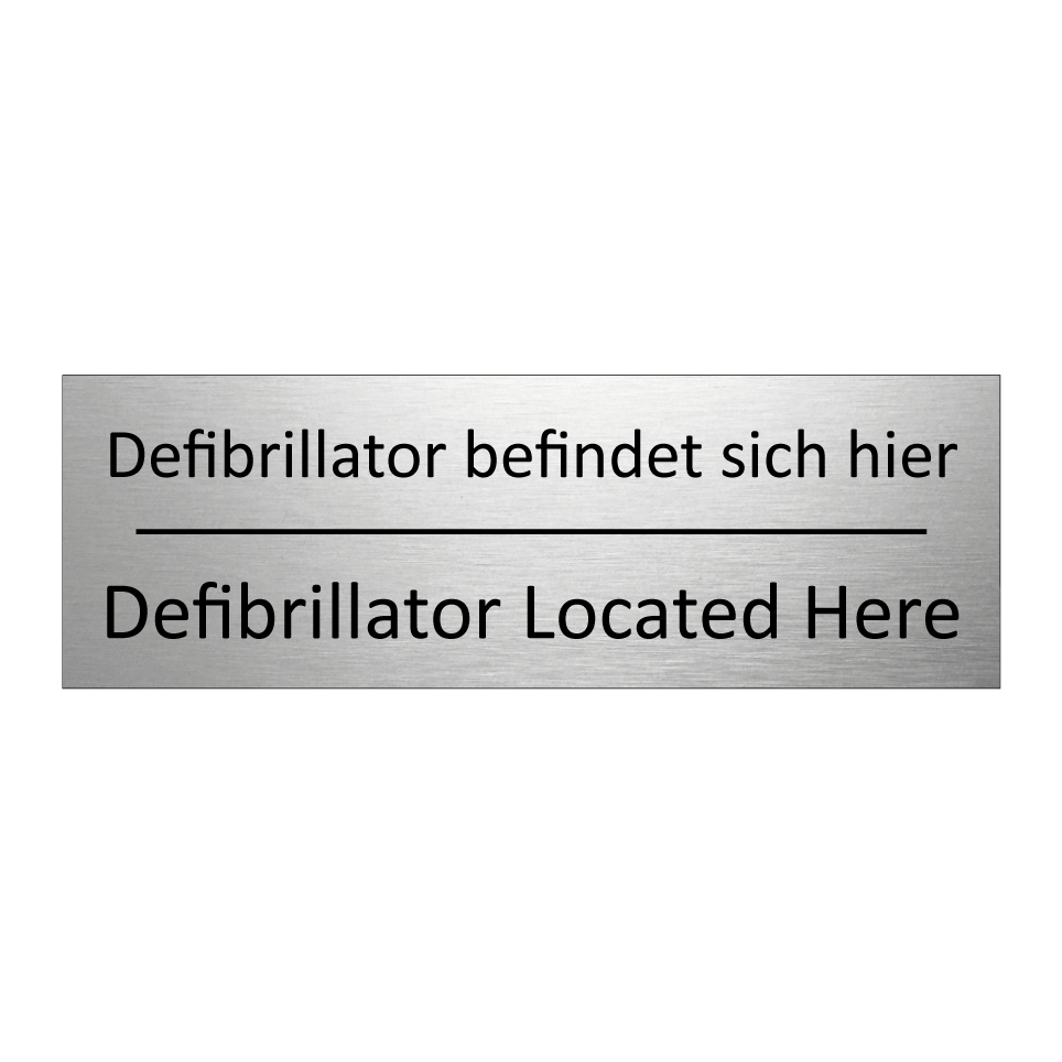 Defibrillator befindet sich hier /.../ - Defibrillator Located Here