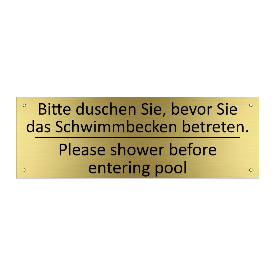 Bitte duschen Sie, bevor Sie das /.../ - Please shower before entering /.../