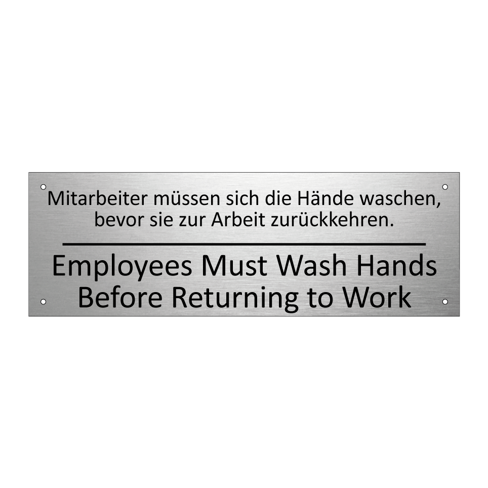 Mitarbeiter müssen sich die Hände /.../ - Employees Must Wash Hands Before /.../