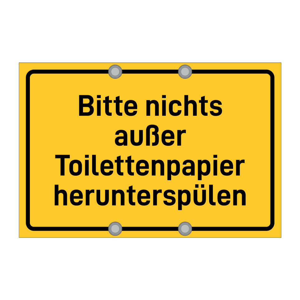 Bitte nichts außer Toilettenpapier herunterspülen
