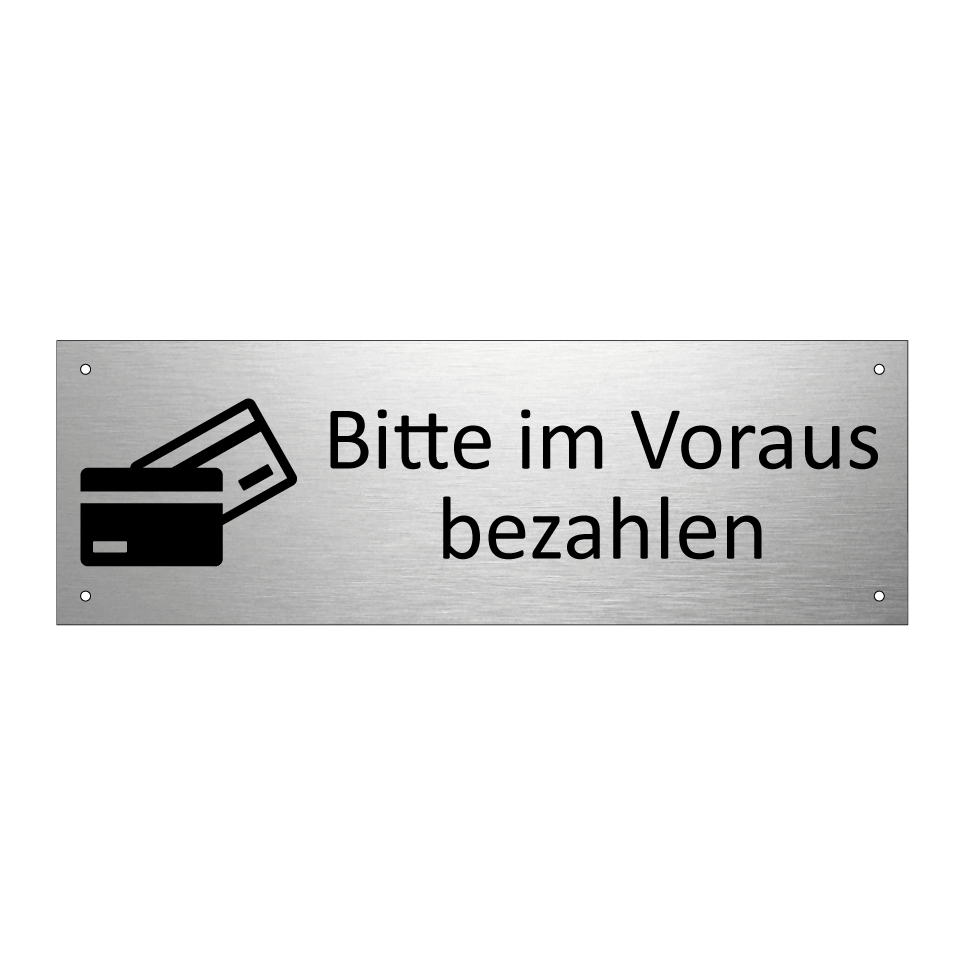 Bitte im Voraus bezahlen