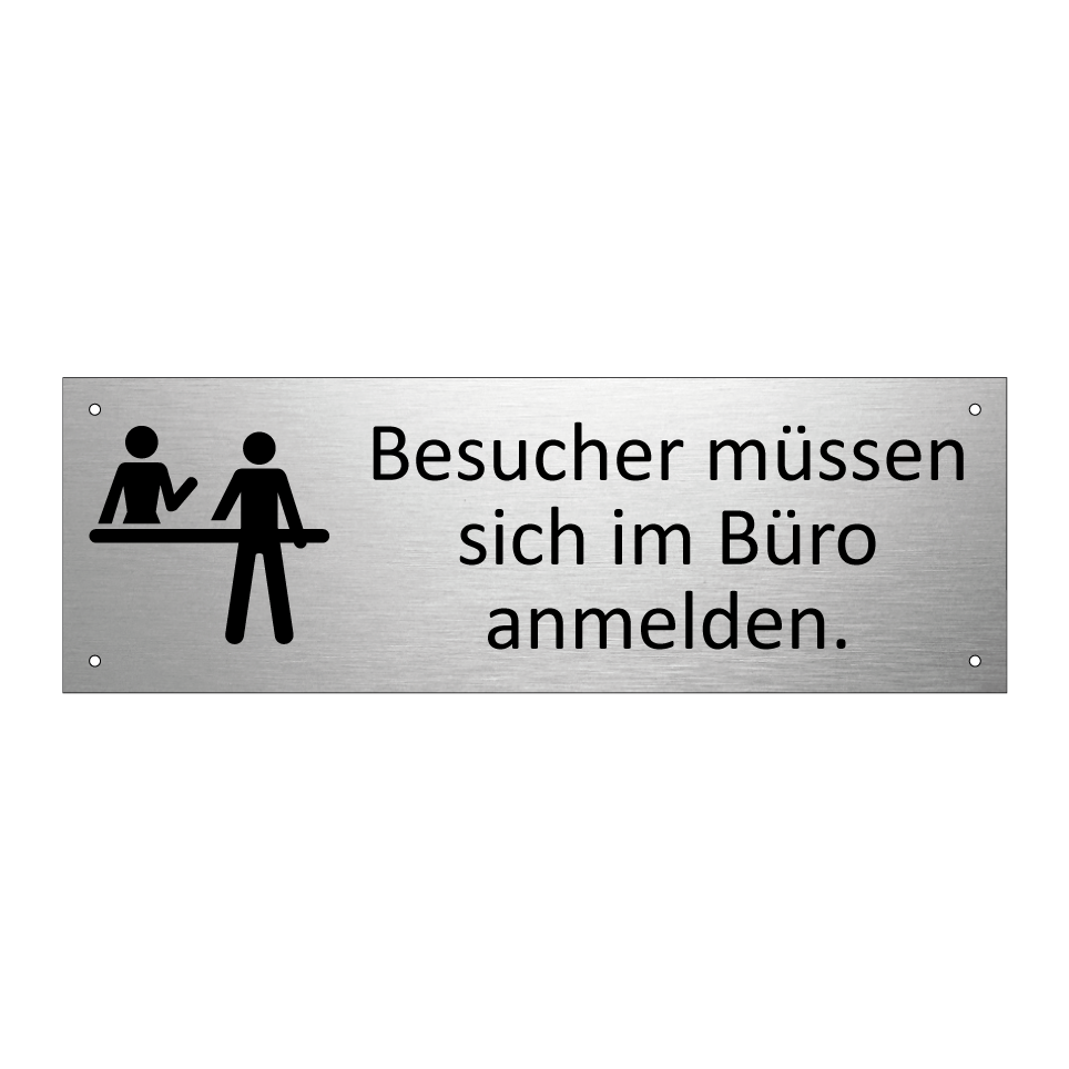 Besucher müssen sich im Büro anmelden.