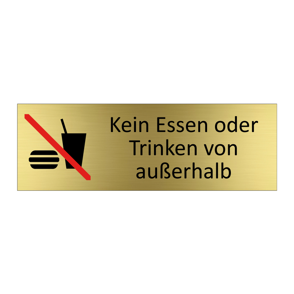 Kein Essen oder Trinken von außerhalb