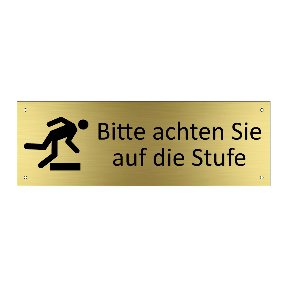 Bitte achten Sie auf die Stufe
