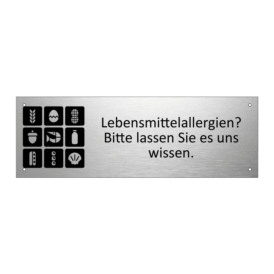 Lebensmittelallergien? Bitte lassen Sie es uns wissen.