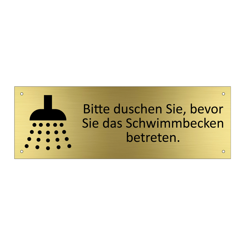 Bitte duschen Sie, bevor Sie das Schwimmbecken betreten.