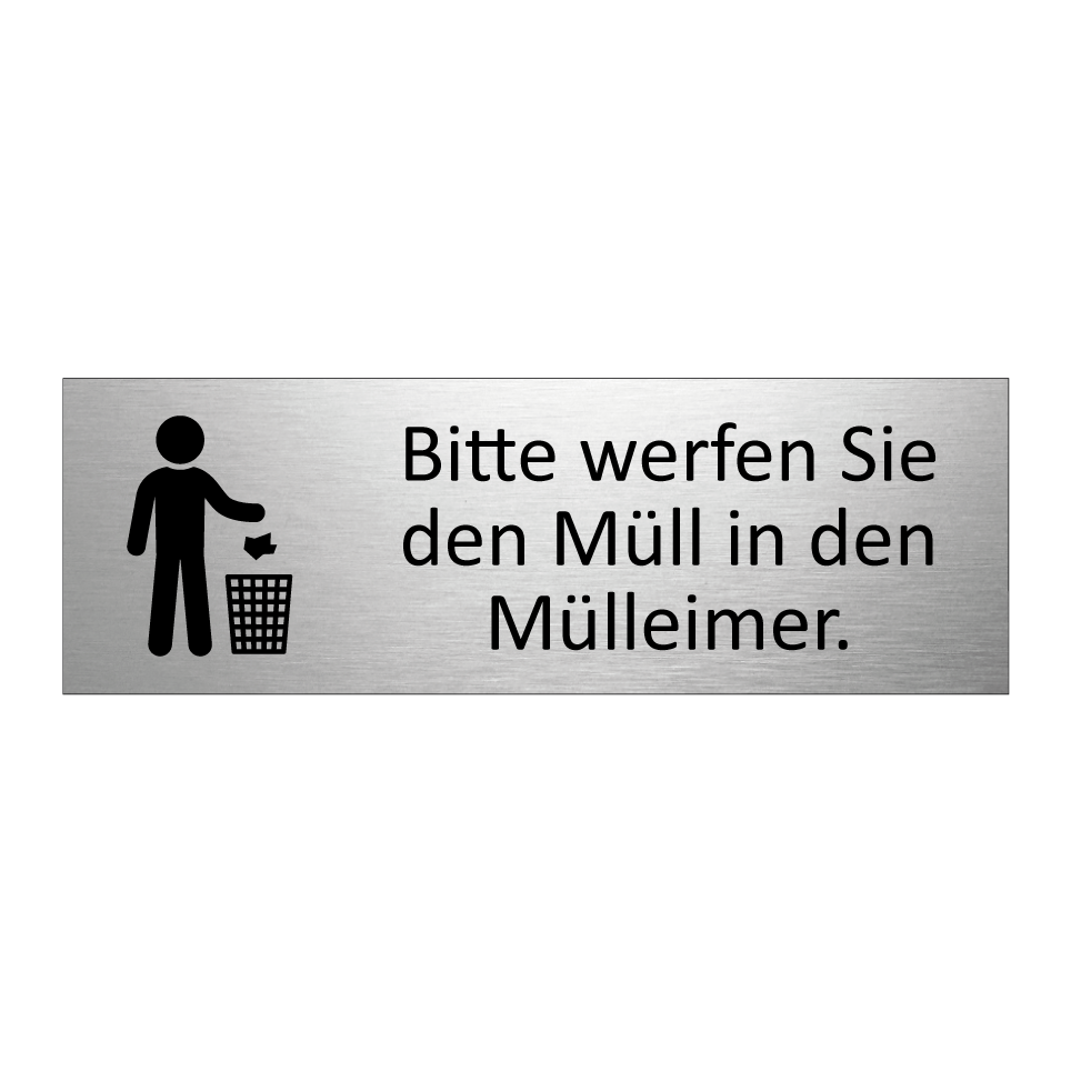 Bitte werfen Sie den Müll in den Mülleimer.
