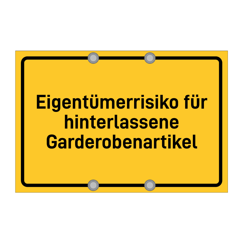 Eigentümerrisiko für hinterlassene Garderobenartikel