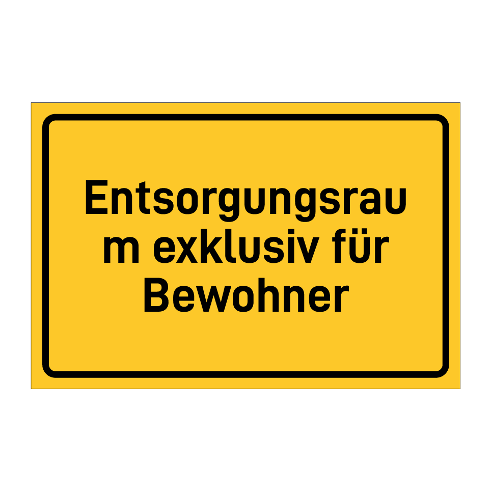 Entsorgungsraum exklusiv für Bewohner