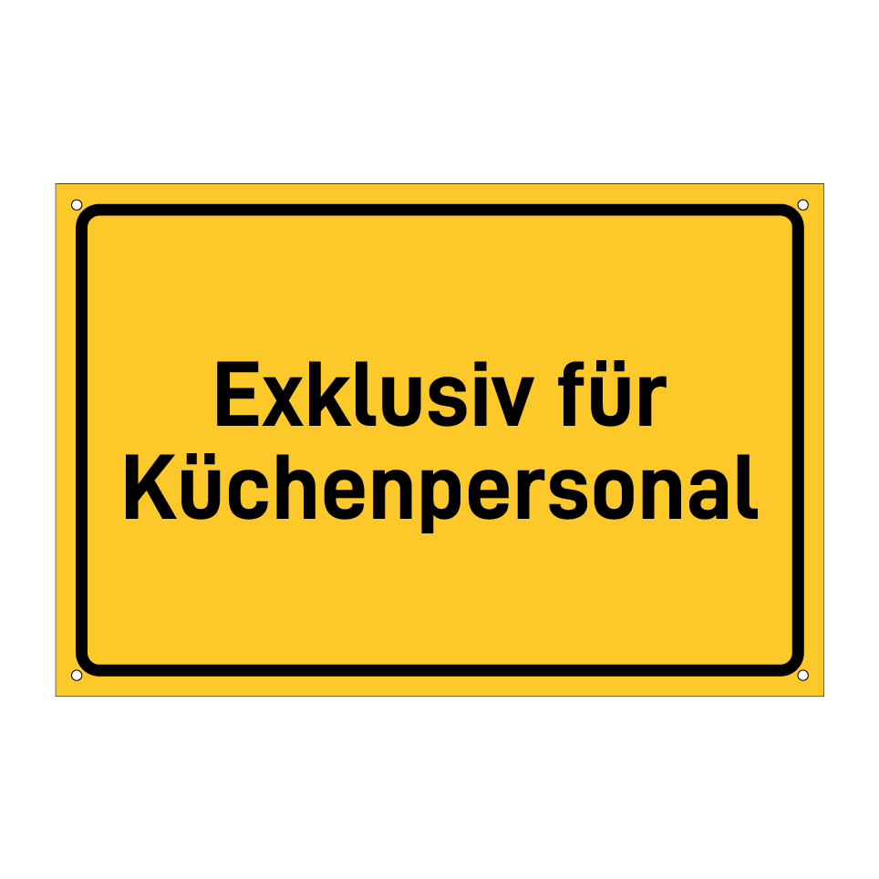Exklusiv für Küchenpersonal
