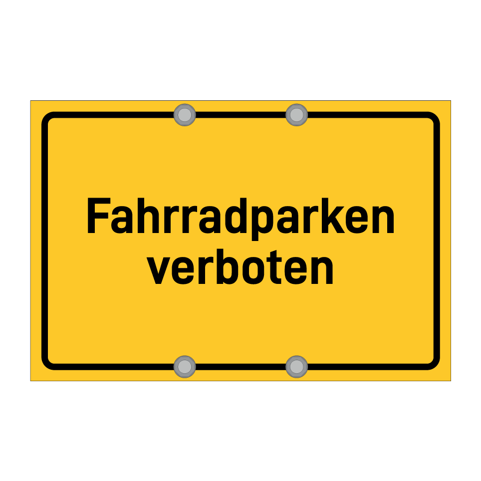 Fahrradparken verboten