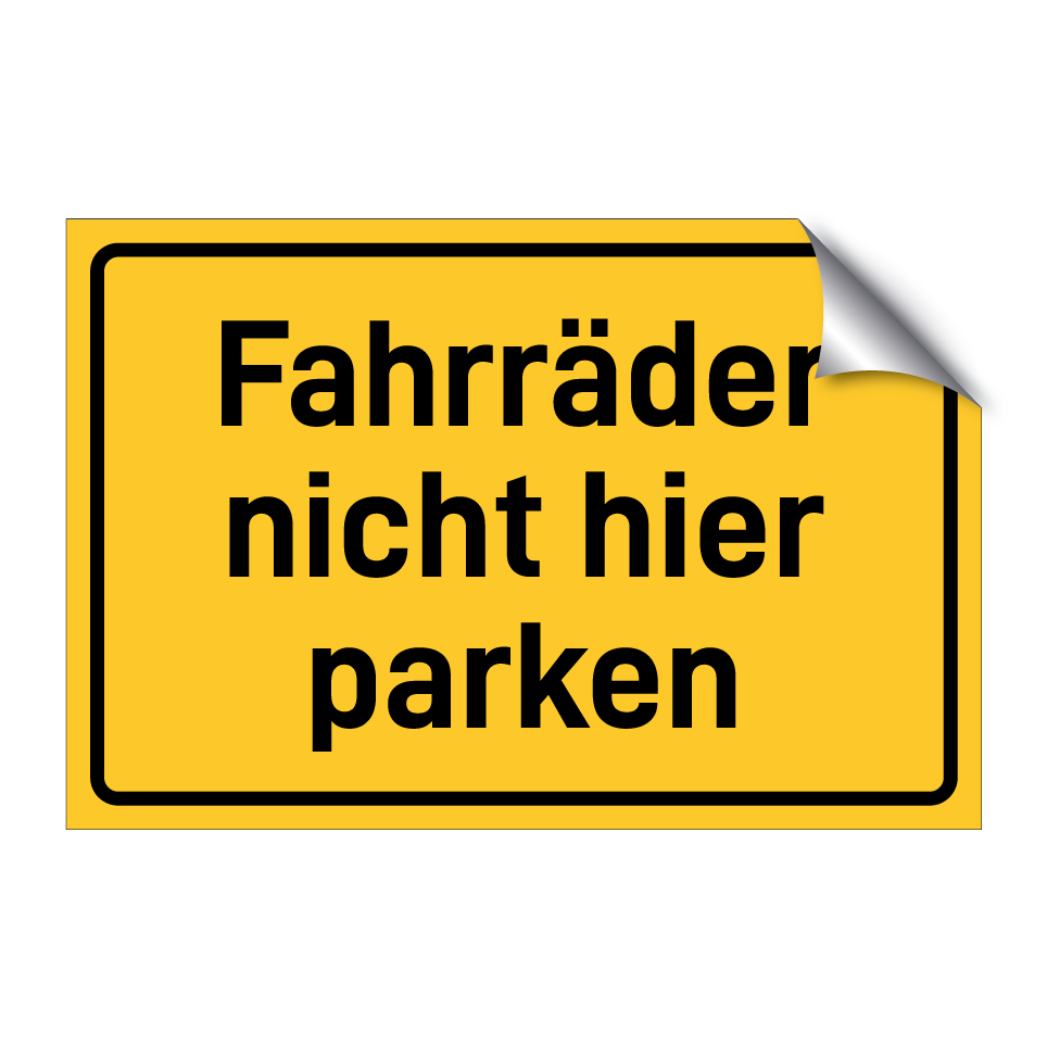 Fahrräder nicht hier parken
