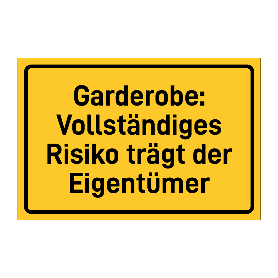 Garderobe: Vollständiges Risiko trägt der Eigentümer