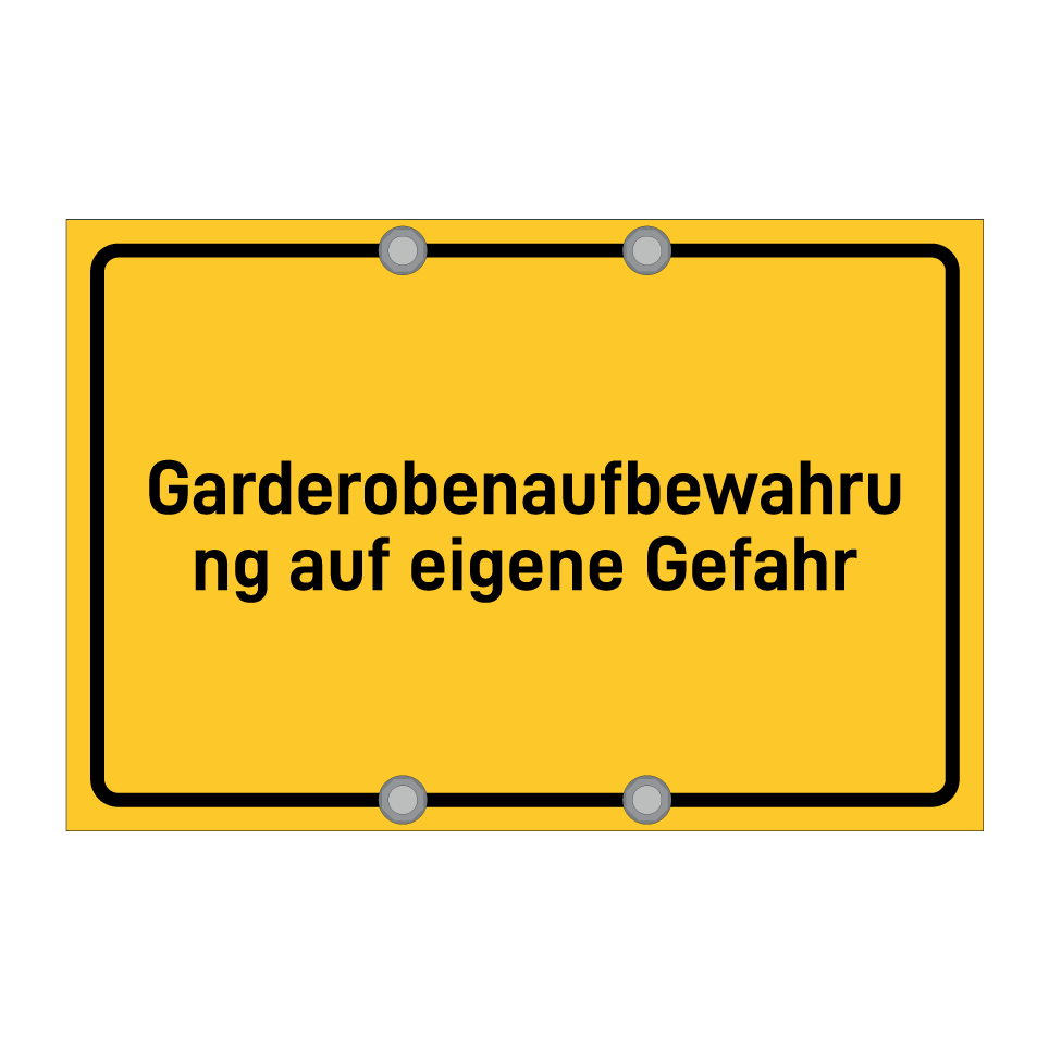 Garderobenaufbewahrung auf eigene Gefahr