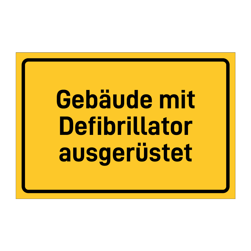 Gebäude mit Defibrillator ausgerüstet