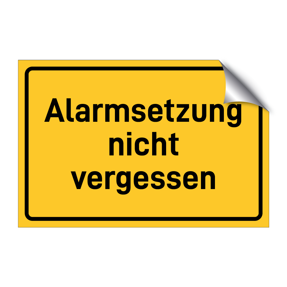 Alarmsetzung nicht vergessen