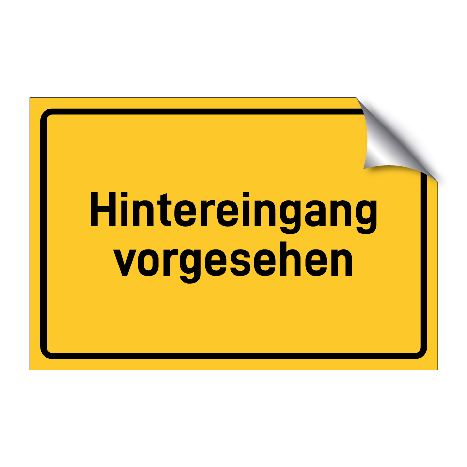 Hintereingang vorgesehen
