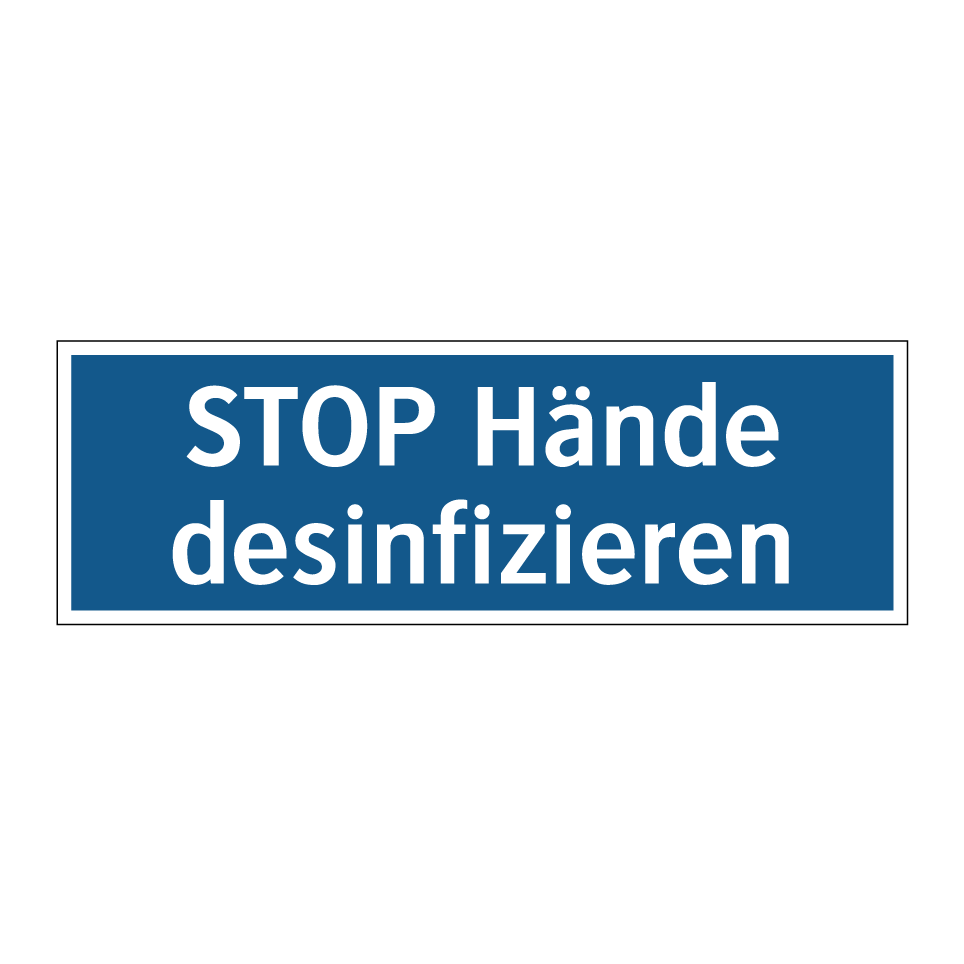 STOP Hände desinfizieren