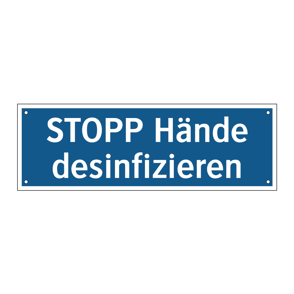 STOPP Hände desinfizieren