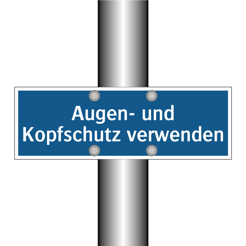 Augen- und Kopfschutz verwenden