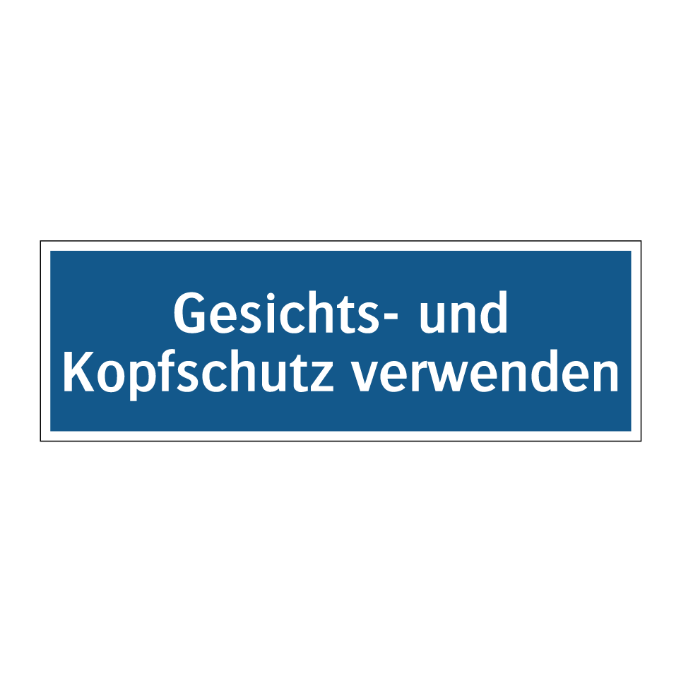 Gesichts- und Kopfschutz verwenden