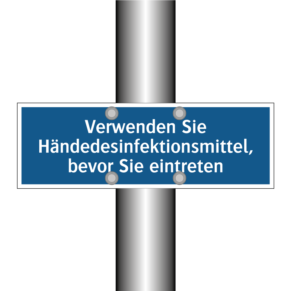 Verwenden Sie Händedesinfektionsmittel, bevor Sie eintreten