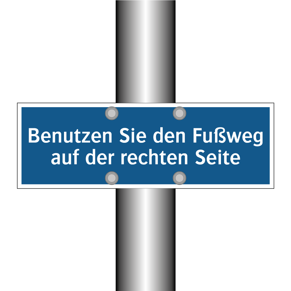 Benutzen Sie den Fußweg auf der rechten Seite