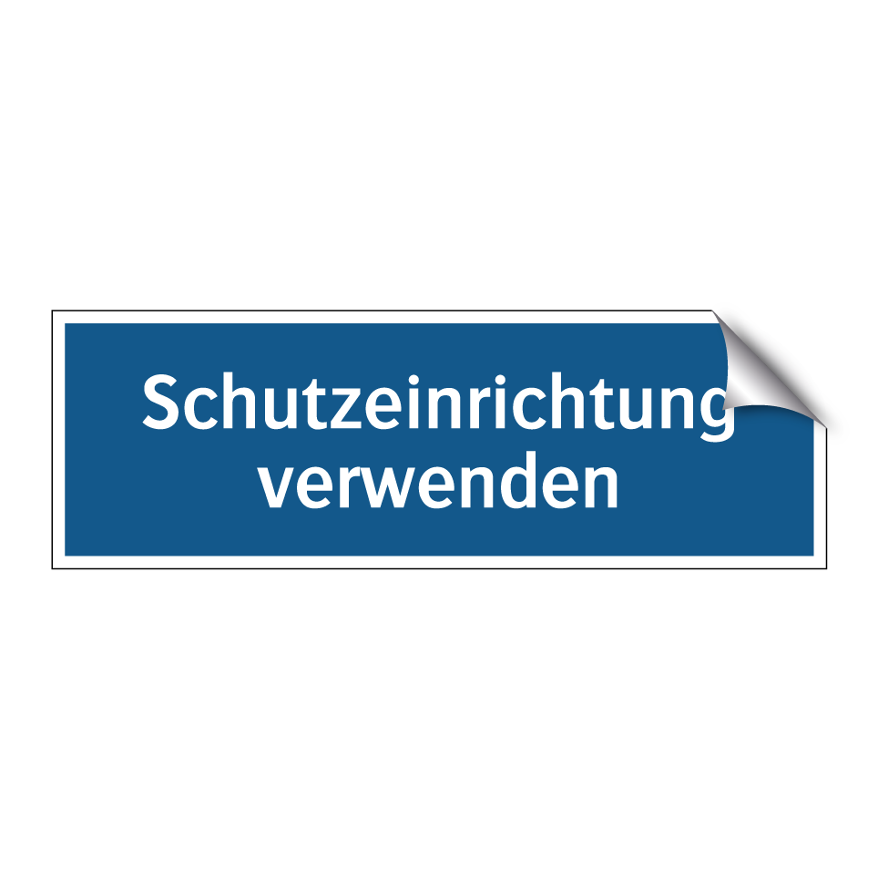 Schutzeinrichtung verwenden