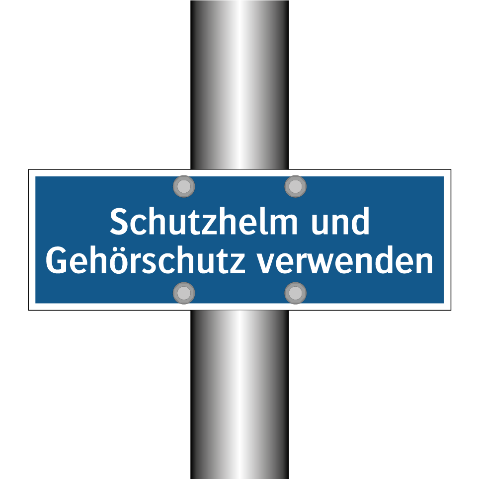 Schutzhelm und Gehörschutz verwenden