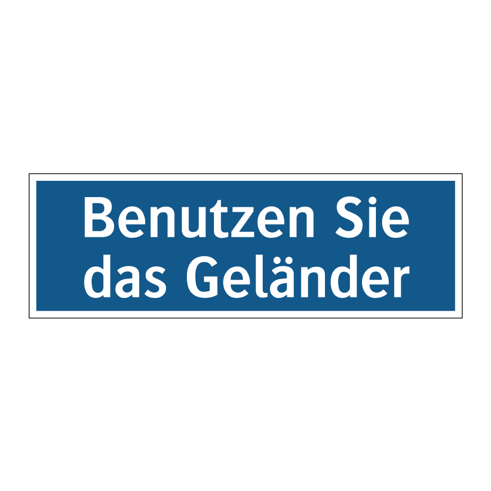Benutzen Sie das Geländer