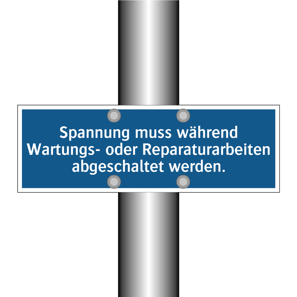 Spannung muss während Wartungs- oder Reparaturarbeiten abgeschaltet werden.