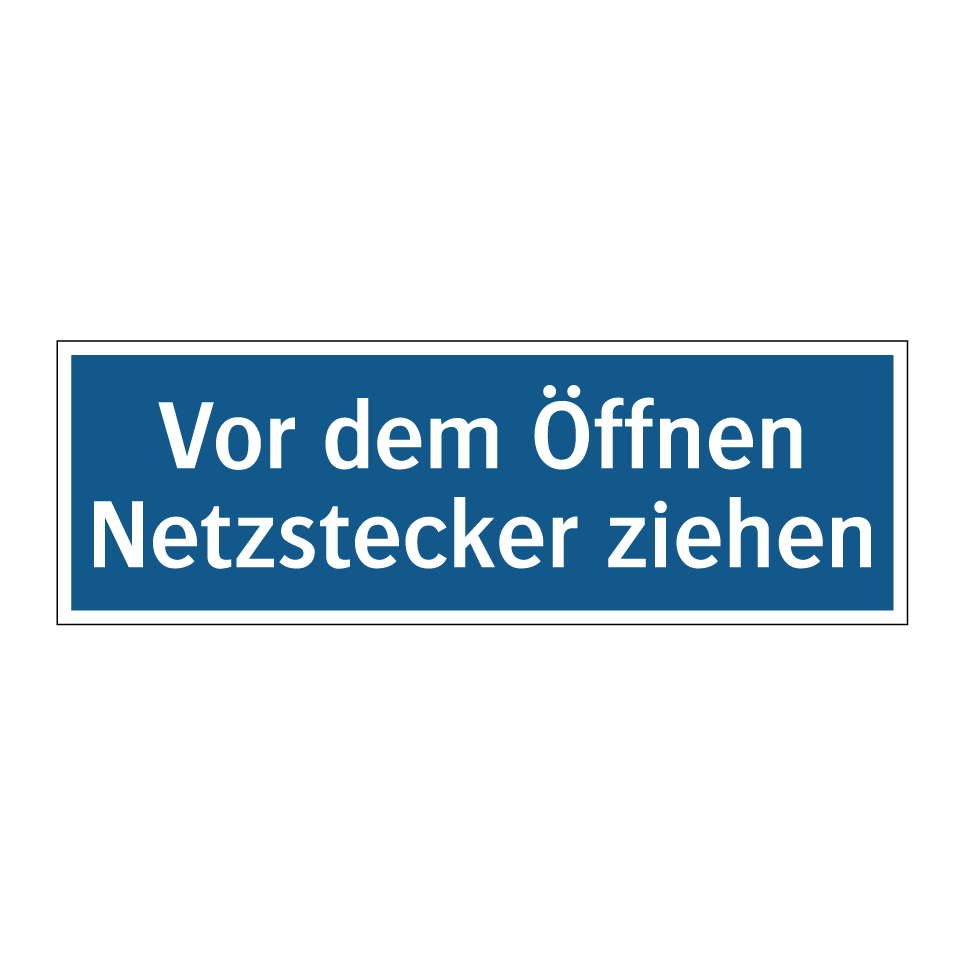 Vor dem Öffnen Netzstecker ziehen