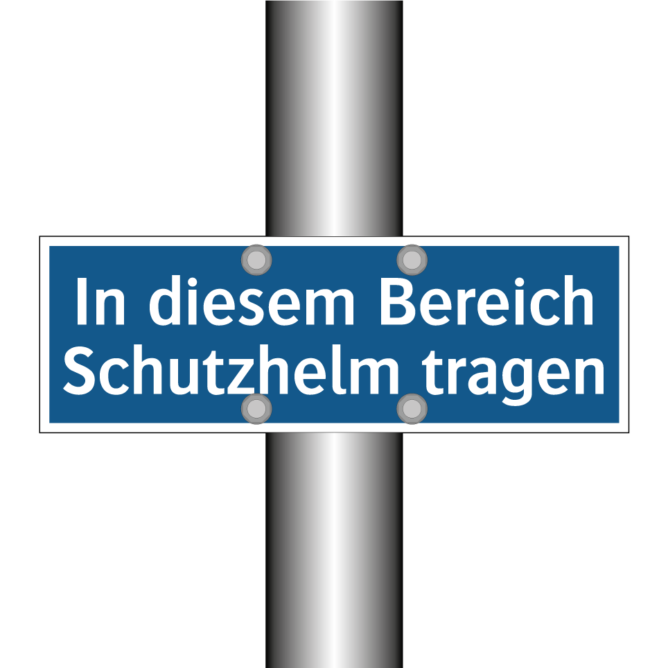 In diesem Bereich Schutzhelm tragen