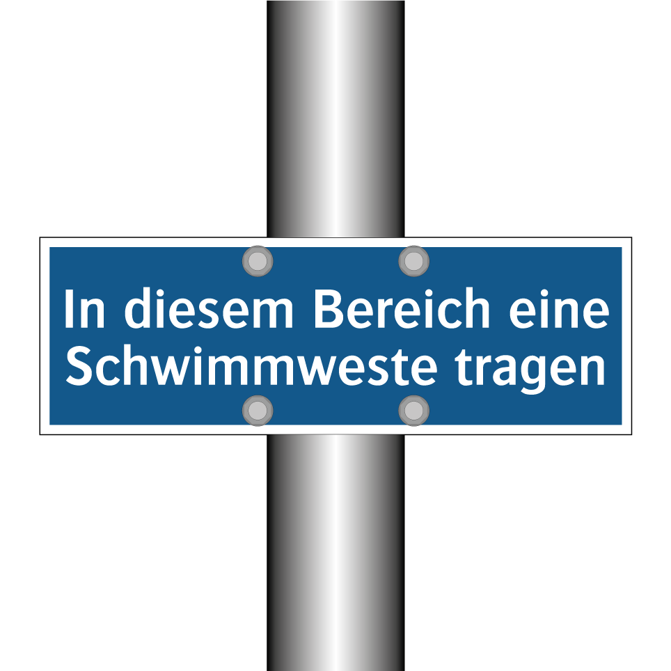 In diesem Bereich eine Schwimmweste tragen